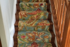 Stair Runner on newly refinished wood stairs